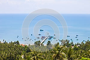 Royalty high quality free stock image of boats at Nha beach on Son island, Kien Giang, Vietnam. Near Phu Quoc island.