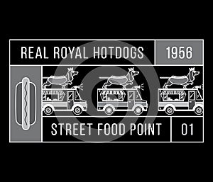 Royalty street food white on black