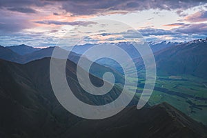 Roys peak summit close to Wanaka, New Zealand