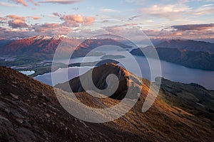 Roys peak summit close to Wanaka, New Zealand