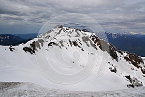 Roza Pik mountain top in Sochi Russia photo
