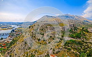 Rozafa castle historical ruins in Shkoder Albania