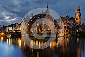 Rozenhoedkaai and Belfry in Bruge