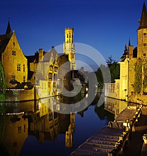 Rozenhoedkaai, one of the landmarks in Bruges photo