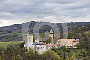 Rozmberk nad Vltavou castle in Southern Bohemia, Czech Republic