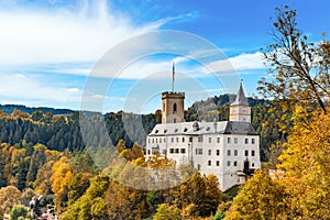 Rozmberk nad Vltavou castle in Southern Bohemia, Czech Republic