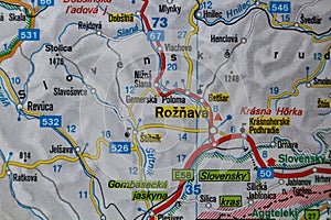 Roznava, Slovakia, on a road m