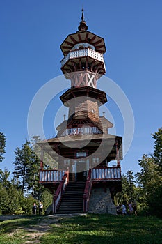 Roznov pod Radhostem, Czech Republic - September 28, 2023 - the Jurkovic Tower