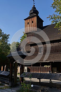Roznov pod Radhostem, Czech Republic - September 28, 2023 - old wooden houses in the open-air museum