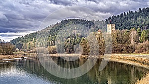 Roznowskie Lake located in Lesser Poland, Poland.