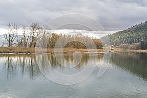 Roznowskie Lake located in Lesser Poland, Poland.