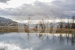 Roznowskie Lake located in Lesser Poland, Poland.