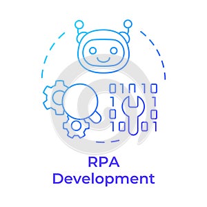 RPA development blue gradient concept icon