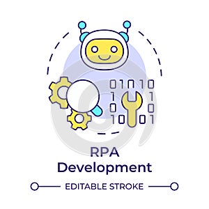 RPA development multi color concept icon