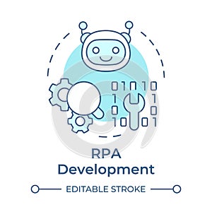 RPA development soft blue concept icon