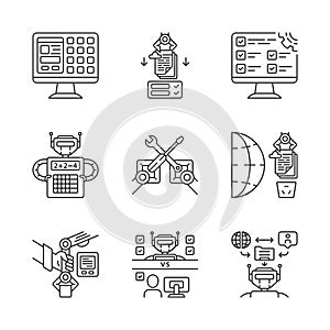 RPA linear icons set