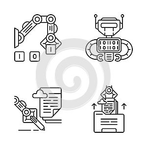 RPA linear icons set