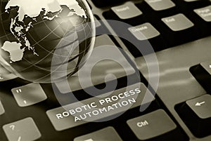RPA Robotic process automation innovation technology concept.