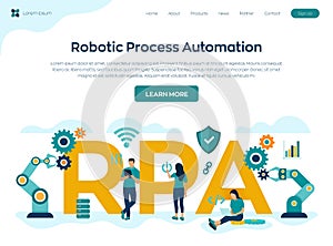 RPA Robotic process automation innovation technology concept. Intelligent system automation. AI. Artificial intelligence.