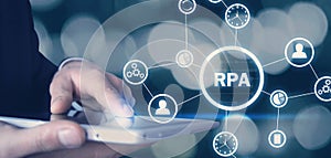 RPA-Robotic Process Automation. Technology concept