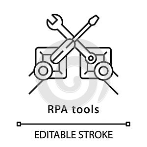 RPA tools linear icon