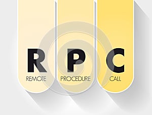 RPC - Remote Procedure Call acronym, technology concept background