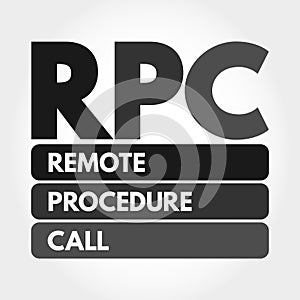 RPC - Remote Procedure Call acronym, technology concept background photo