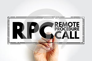 RPC - Remote Procedure Call is a software communication protocol that one program can use to request a service from a program photo