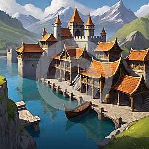 RPG Map â Fort Gallant with Elven and Human Districts photo