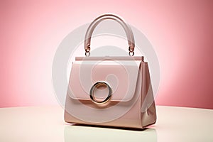 RPink female leather bag