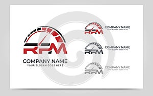 Rpm automotive logo design. Editable logo design