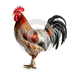 Rrooster isolated on white background