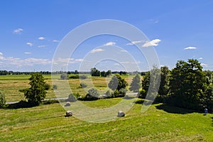 Rround bales in a field