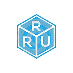 RRU letter logo design on black background. RRU creative initials letter logo concept. RRU letter design