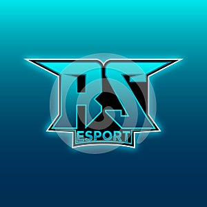 RS Initial Gaming Logo ESports Geometric Designs