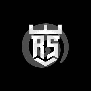 RS Logo Letter Castle Shape Style