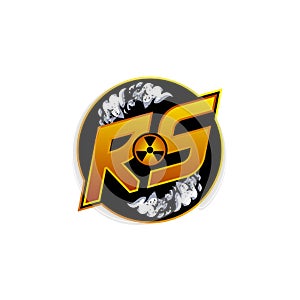 RS Logo Monogram ESport Gaming with Gas Shape Design