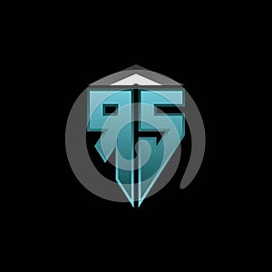 RS Logo Shield Blue Light Style Design