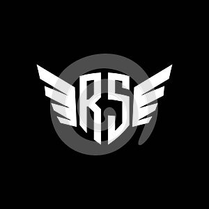 RS Monogram Wing Shape Style