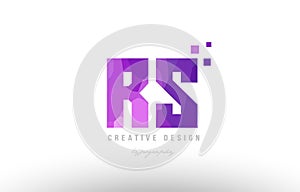 rs r s pink alphabet letter logo combination with squares