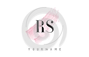 RS R S Watercolor Letter Logo Design with Circular Brush Pattern