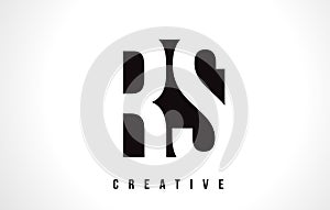 RS R S White Letter Logo Design with Black Square.