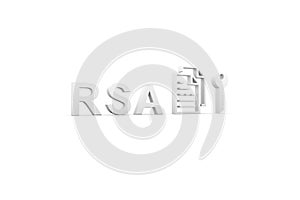RSA concept white background 3d