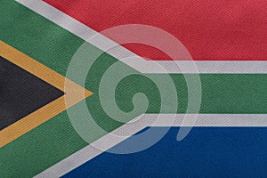 RSA flag close up. National flag of Republic of South Africa