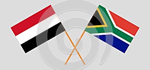 RSA and Yemen. The South African and Yemeni flags. Official colors. Correct proportion. Vector