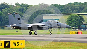 RSAF F-15SG Strike Eagle scrambling