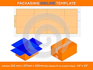 RSC Carton Box Die line Template, SVG, Ai, EPS, PDF, DXF, JPG, PNG