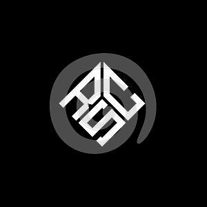 RSC letter logo design on black background. RSC creative initials letter logo concept. RSC letter design