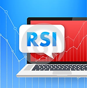 RSI Relative Strength Index acronym. Business concept. Vector illustration