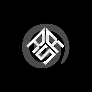 RSR letter logo design on black background. RSR creative initials letter logo concept. RSR letter design